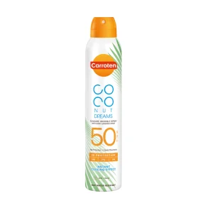 Carroten Dry Mist SPF 50 Coconut Dreams - Usynlig Solspray, 200 ml