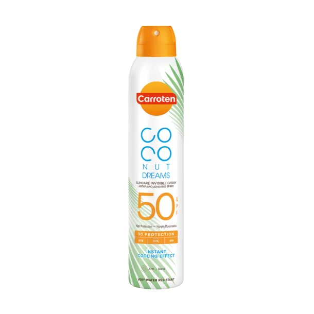 Carroten Dry Mist SPF 50 Coconut Dreams - Usynlig Solspray, 200 ml