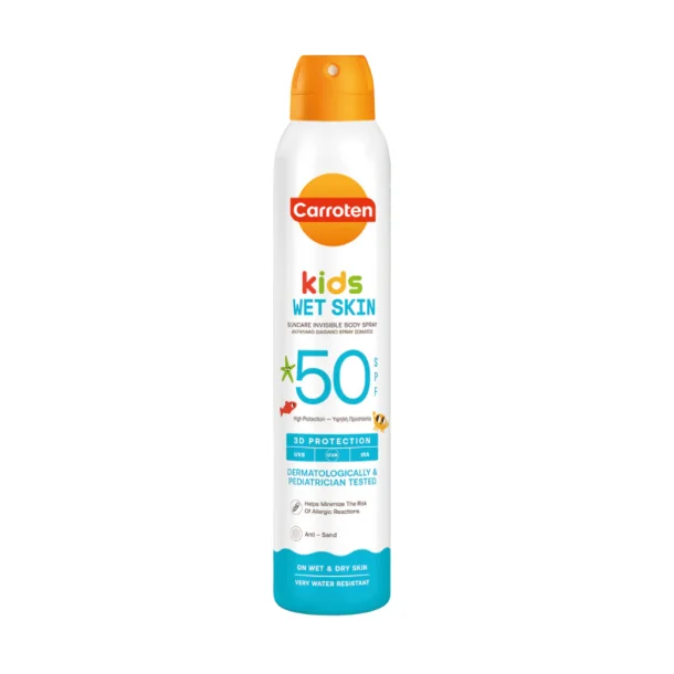 Carroten Kids Wet Spray SPF 50 - Solspray til V�d &amp; T�r Hud, 200 ml