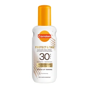 Carroten Protect & Tan Milk Spray SPF 30 - Solspray med Glow, 200 ml