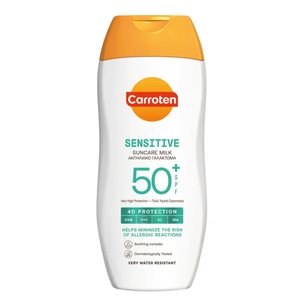 Carroten Sensitive Milk SPF 50+ - Solcreme til Sensitiv Hud, 200 ml