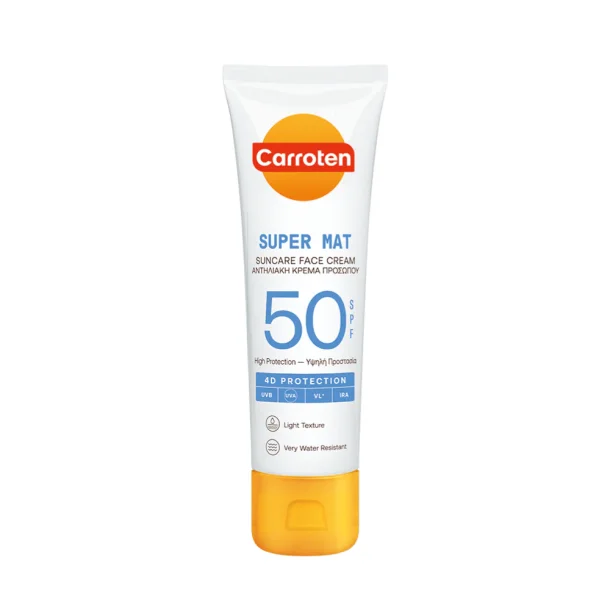 Carroten Super Mat Face Cream SPF 50 - Matterende Ansigtssolcreme, 50 ml