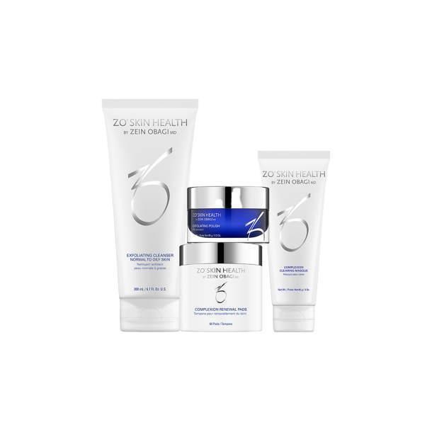 ZO Skin Health Complexion Smoothing + Clarifying Program - Komplet hudplejes�t til fedtet, kombineret og uren hud, 4 dele