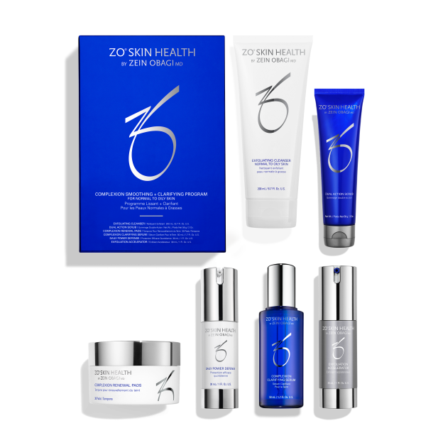 ZO Skin Health Complexion Smoothing + Clarifying Program - Hudplejes�t til Fedtet &amp; Uren Hud, 6 dele