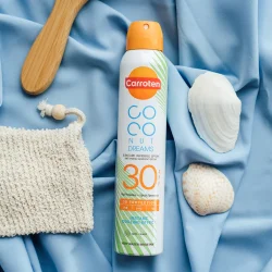 Carroten Dry Mist SPF 30 Coconut Dreams - Usynlig Solspray med Kokosduft, 200 ml