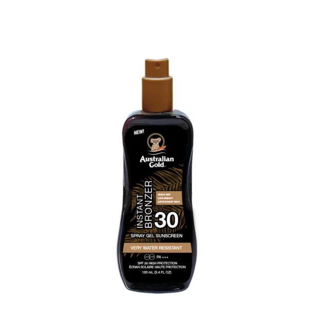 Australian Gold Instant Bronzer Spray Gel Travel Size SPF 30, 100 ml