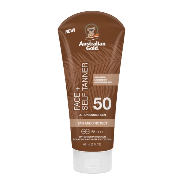 Australian Gold SPF 50 Face + Selvbruner Lotion, 88 ml