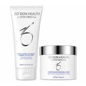 ZO Skin Health Duo Exfoliating Cleanser 200 ml + Complexion Renewal Pads 60 stk - Rens & Eksfoliering til Uren Hud